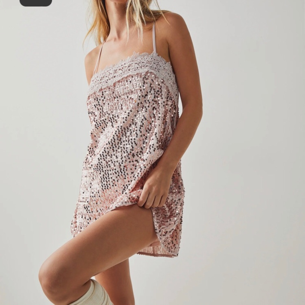 Free People That Girl Sequin Mini Slip Dress